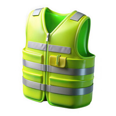 3d high visibility safety vest isolated on transparent background