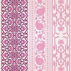 wedding card design, traditional paisley floral pattern , royal India	