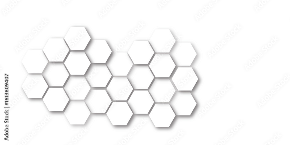 Poster hexagon concept design abstract technology background vector grey hexagon white background wall patt