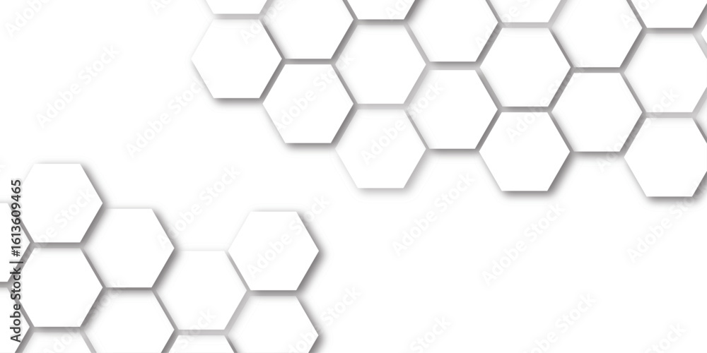 Poster hexagon concept design abstract technology background vector grey hexagon white background wall patt