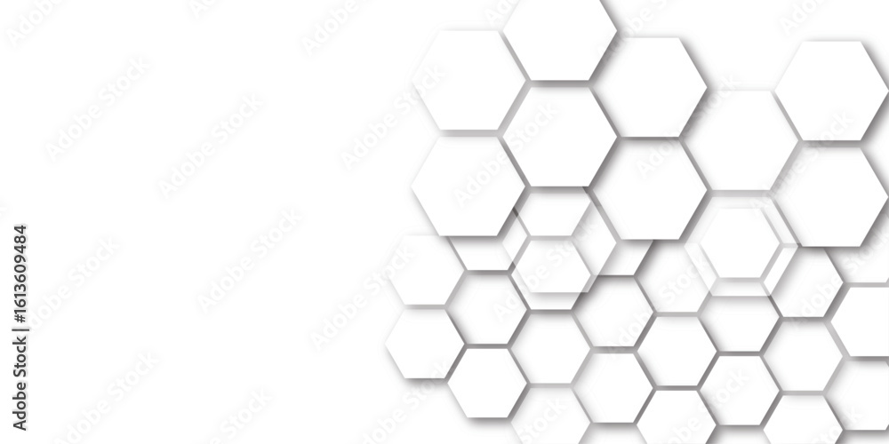 Poster hexagon concept design abstract technology background vector grey hexagon white background wall patt