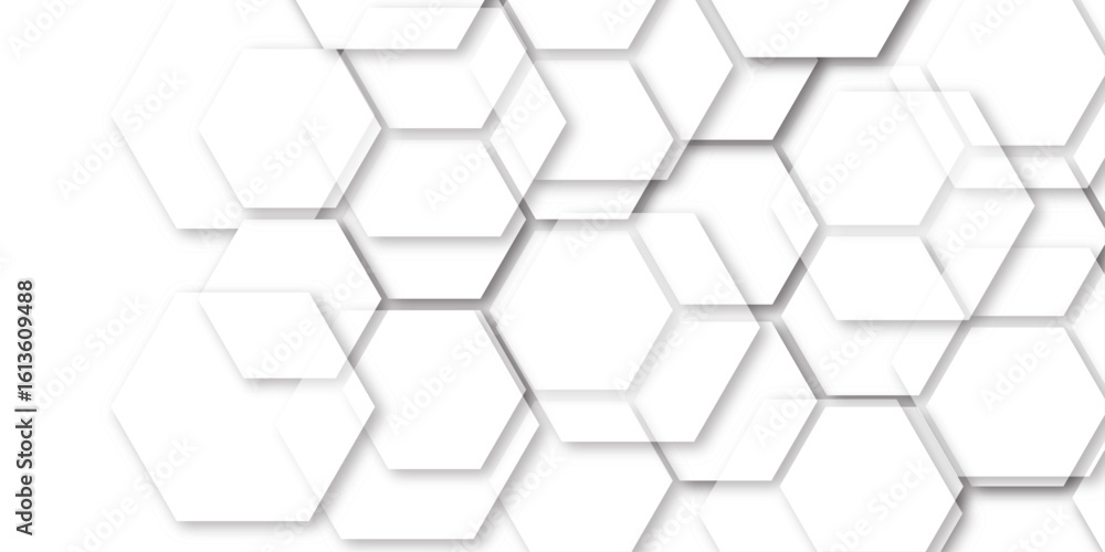 Poster hexagon concept design abstract technology background vector grey hexagon white background wall patt