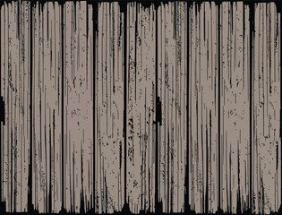 Dark Rustic Wood Texture, Vintage Timber Plank Seamless Vector