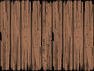 Rustic Vertical Wooden Plank Texture, Grunge Timber Background Vector