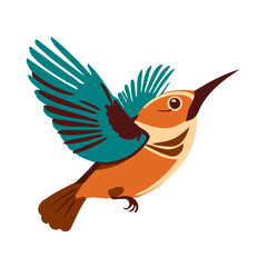 Kingfisher bird in flight with vivid feathers