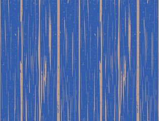 Seamless Abstract Vertical Blue and Gold Grunge Striped Pattern