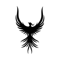 Tribal Style Eagle Wings Symbol in Black