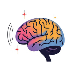 Colorful Brain Illustration Representing Intelligence Creativity and Mental Health Awareness
