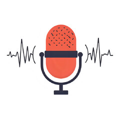 red microphone on a white background