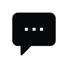 Fototapeta premium Minimalistic Black Speech Bubble with Dots Illustration for Modern Communication