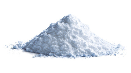 Pile of white powder with transparent background for various uses