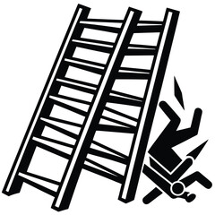 ladder fall vector icon