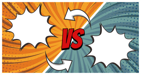 Comic Book Battle Versus Concept background