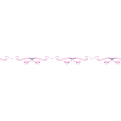 Pink Silk Ribbon Border. Watercolor