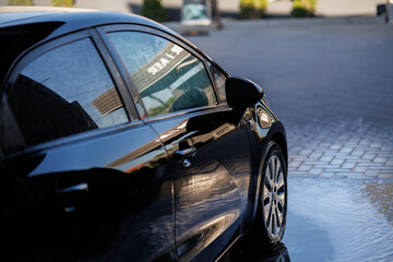 A self-service car wash where you can easily clean your vehicle using high-pressure water jets and...