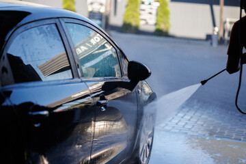A self-service car wash where you can easily clean your vehicle using high-pressure water jets and...