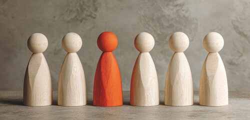 Wooden figures, one stands out