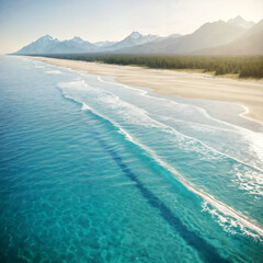 A beach with a paradisiacal landscape that invites you to take a stroll, vacation, or even live there.
