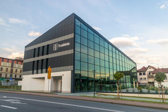 Trzebinia, Poland - July 10, 2025: Municipal Public Library in Trzebinia.
