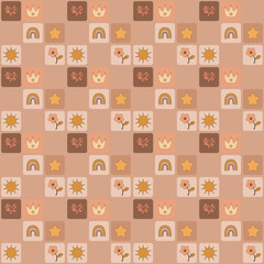 vector seamless pattern with retro circles