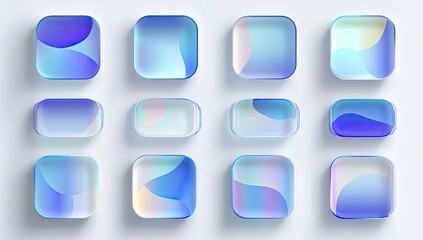 Abstract graphic design of translucent squares