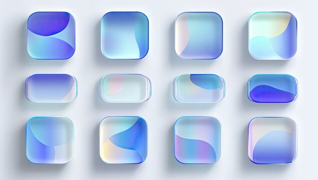 Abstract graphic design of translucent squares