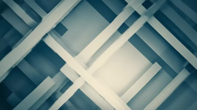 Abstract geometric pattern of overlapping lines in cool tones