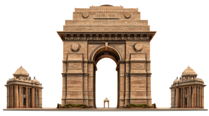 Detailed architectural view of a historic monument with clear outline