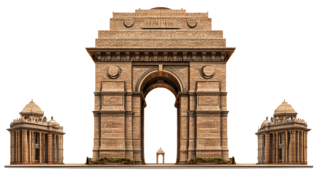 Detailed architectural view of a historic monument with clear outline