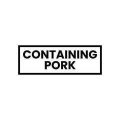 Graphic Label Icon with Pig for Pork Content Warning