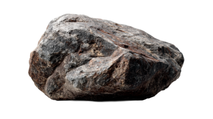 Rough textured natural stone in earthy colors, transparent bg