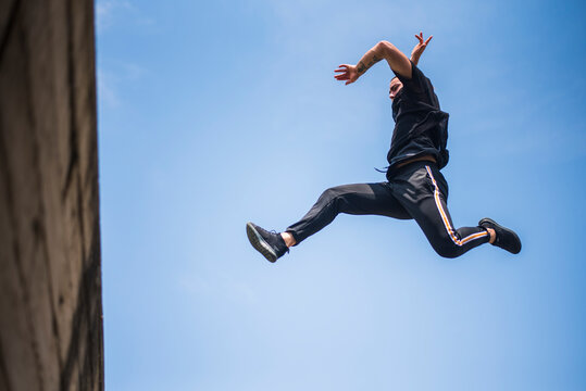 Man jumping in the air