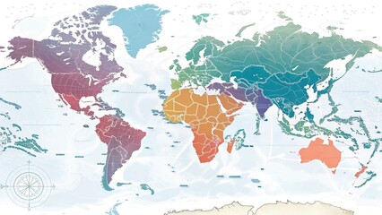 world map on grunge background