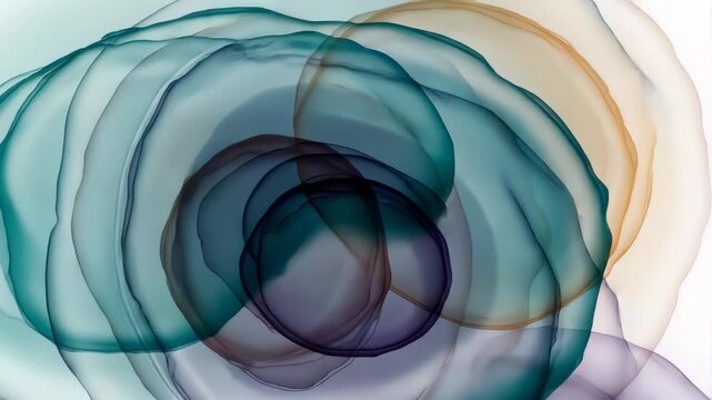 Pulsing pastel circles expand, blend, and shift perspective