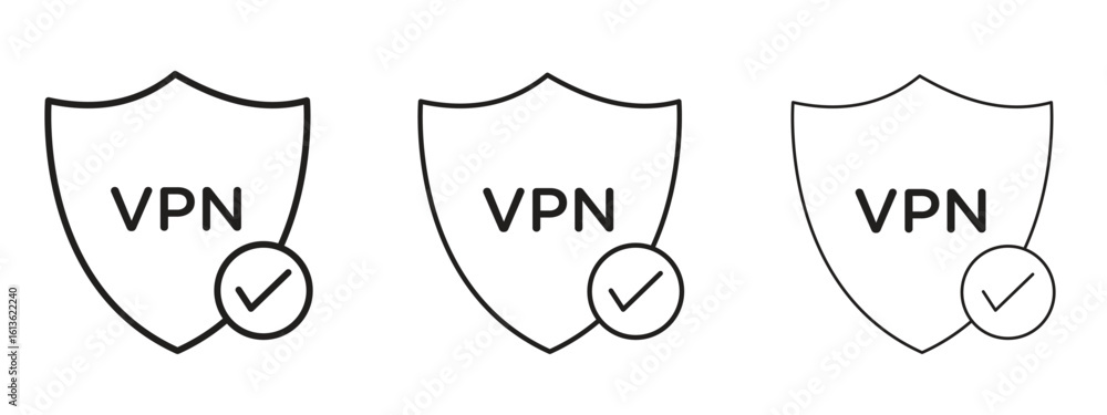 Poster virtual private network icon symbol line. editable stroke width