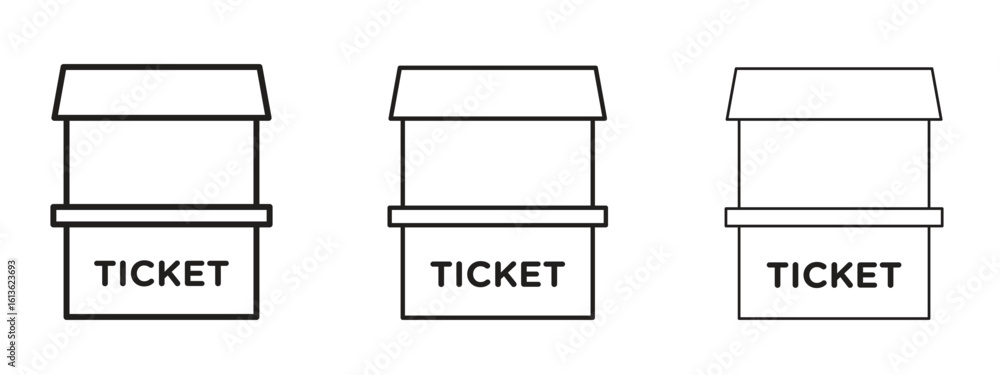 Poster ticket window icon symbol line. editable stroke width