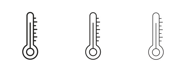 Thermometer icon symbol line. Editable stroke width