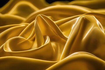 Golden fabric drapes in folds