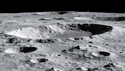Lunar surface craters, shadows, and texture