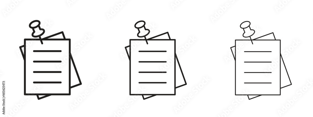 Poster sticky notes icon symbol line. editable stroke width