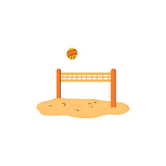 Beach Volleyball:  A Fun Day in the Sun -  Perfect Summer Scene Illustration