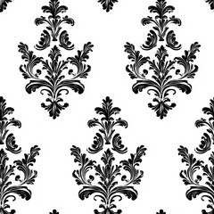 Elegant Vintage Baroque Ornamental Seamless Pattern with Intricate Details