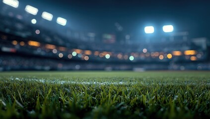 Stadium field at night