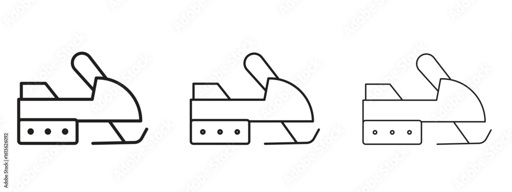 Poster snowmobile icon symbol line. editable stroke width