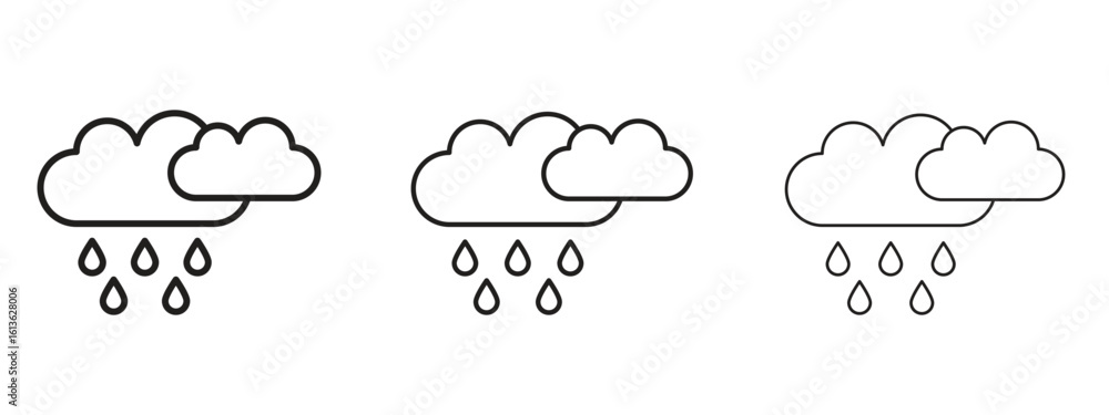 Poster raining icon symbol line. editable stroke width