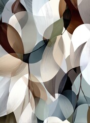 Abstract pattern of overlapping, translucent shapes in muted colors