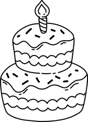 Birthday Cake Outline