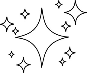 Colorful Star Sparkle Outline