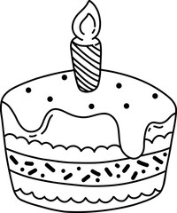 Birthday Cake Outline