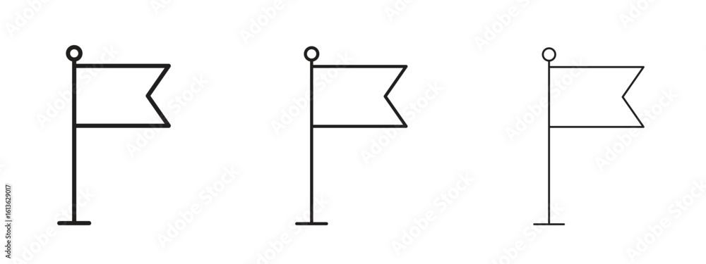Poster plain flag icon symbol line. editable stroke width